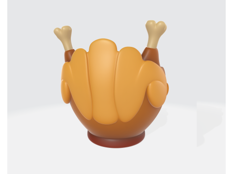 प्यारा थैंक्सगिविंग टर्की बाउल मनमोहक 3डी मुद्रित टर्की कप हॉलिडे टेबल सजावट उत्सव किच 3D प्रिंट मॉडल