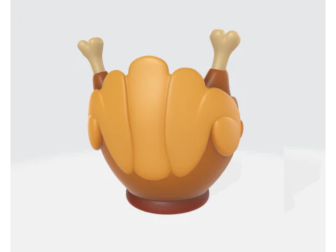 Cute Thanksgiving Turkey Bowl Adorable 3D Printed Turkey Cup Holiday Table Decor Festive Kitch 3D Print Model