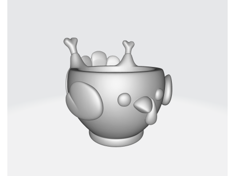 प्यारा थैंक्सगिविंग टर्की बाउल मनमोहक 3डी मुद्रित टर्की कप हॉलिडे टेबल सजावट उत्सव किच 3D प्रिंट मॉडल