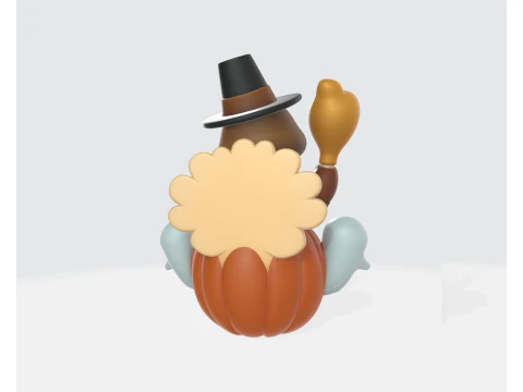 Thanksgiving Kalkoen Rijden Halloween Pompoen Leuke Feestelijke Decoratie met Spoken Grappige Vakantie C 3D printmodel