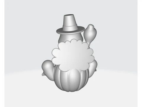 Thanksgiving Kalkoen Rijden Halloween Pompoen Leuke Feestelijke Decoratie met Spoken Grappige Vakantie C 3D printmodel