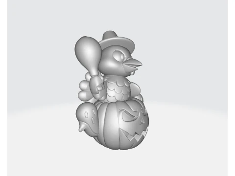 Thanksgiving Kalkoen Rijden Halloween Pompoen Leuke Feestelijke Decoratie met Spoken Grappige Vakantie C 3D printmodel