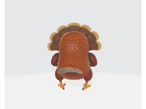 Fajny indyk w okularach przeciwsłonecznych Zabawny wystrój na Święto Dziękczynienia Figurka z kreskówki z indykiem Wakacje Model do druku 3D