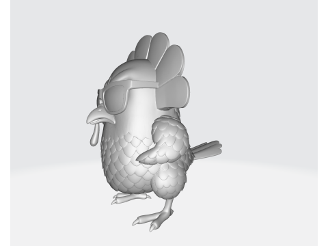 Fajny indyk w okularach przeciwsłonecznych Zabawny wystrój na Święto Dziękczynienia Figurka z kreskówki z indykiem Wakacje Model do druku 3D