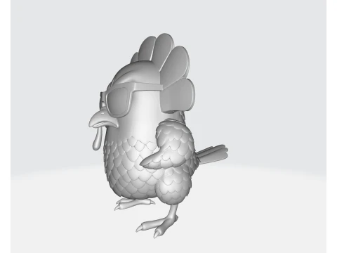 Cool Turkije met zonnebril Grappig Thanksgiving Decor Cartoon Turkije Beeldje Vakantie 3D printmodel