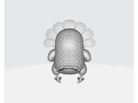 Fajny indyk w okularach przeciwsłonecznych Zabawny wystrój na Święto Dziękczynienia Figurka z kreskówki z indykiem Wakacje Model do druku 3D