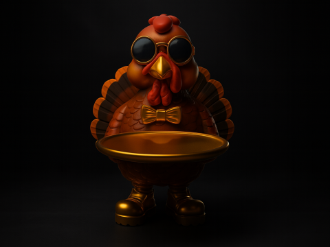 Altın Detaylar Güneş Gözlüğü ile Şık Türkiye Uşak Heykeli Eğlenceli Şükran Günü 3D Baskı Dekor 3D Baskı Modeli