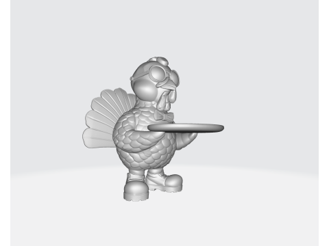 时尚土耳其管家雕像有趣感恩节 3D 打印装饰带金色细节太阳镜 3D 打印模型