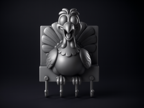 Komik Türkiye Anahtarlık Duvar Kanca 3D Baskılı Şükran Günü Dekoru Çiftlik Evi Türkiye Duvar Askı Kesim 3D Baskı Modeli
