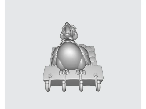 Funny Turkey Key Holder Wall Hook 3D Printed Thanksgiving Dcor Farmhouse Turkey Wall Hanger Cut 3D Print Model
