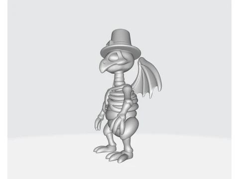 Thanksgiving Skeleton Turkey 3D Print Pilgrim Hat Funny Holiday Decoration Unique Skeleton Turke 3D Print Model