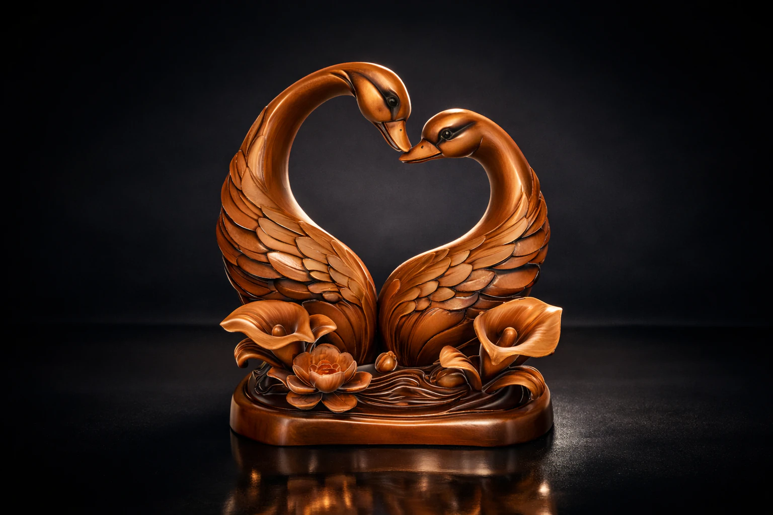 Romantic Swan Couple Heart Sculpture Valentine Gift 3D Printed Love Decor for Couples Wedding Anni 3D Print Model .c4d .max .obj .3ds .fbx .stl .blend