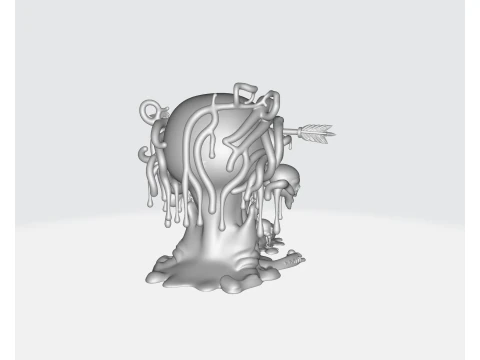 Valentine Skull Heart Sculpture Creepy Cute Love Decor Gothic Valentine Gift 3D Printed Art Fi 3D Print Model