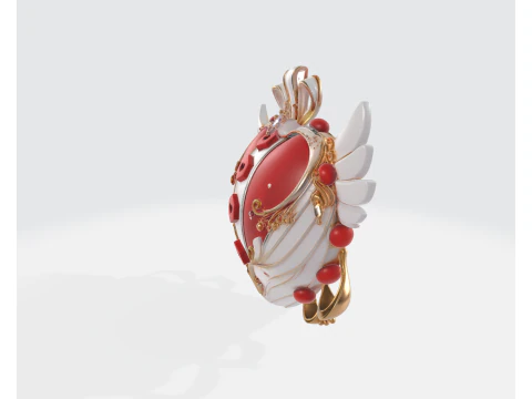 Royal Heart Valentine Decor Elegant 3D Printed Love Emblem with Wings Crown Romantic Gift for V 3D Print Model