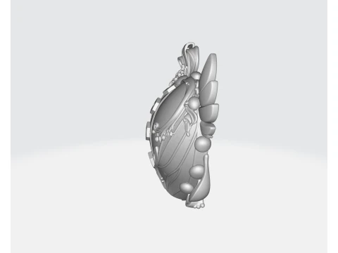 Royal Heart Valentine Decor Elegant 3D Printed Love Emblem with Wings Crown Romantic Gift for V 3D Print Model