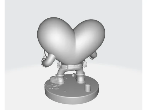 성난 심장 발렌타인 작은 조상 독특한 3D 인쇄된 사랑 조각 그 또는 H를 위한 어두운 발렌타인 선물 3D 프린트 모델