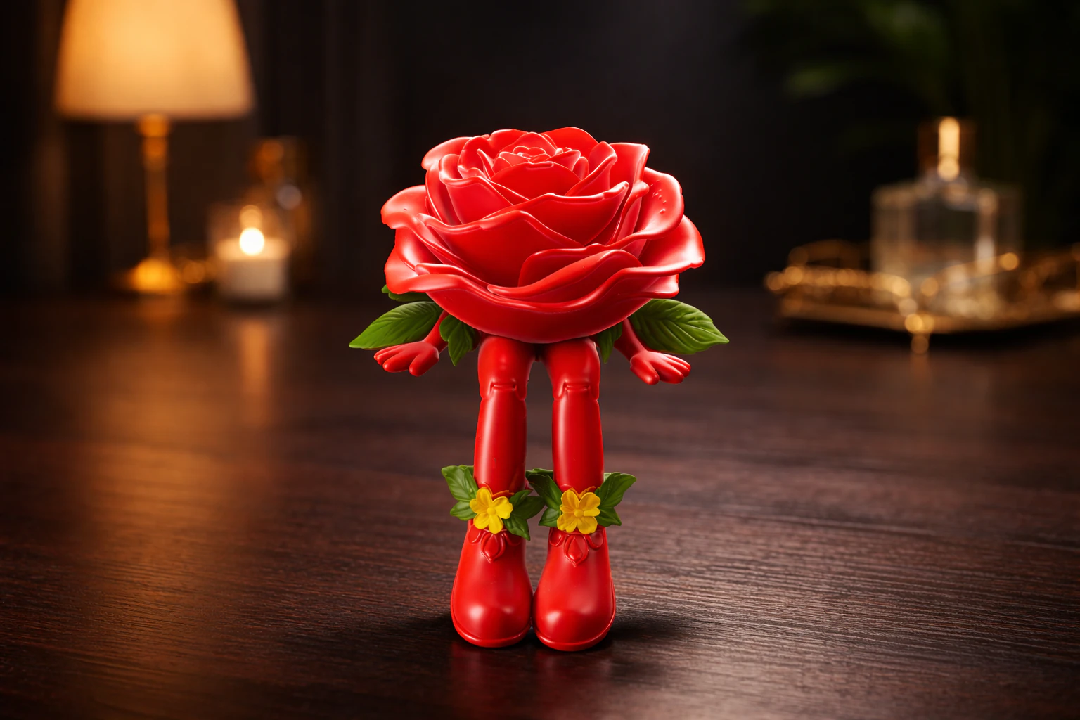 Valentine Rose Figurine Cute Romantic Flower Character Gift for Valentines Day Anniversary or Ho 3D Print Model .c4d .max .obj .3ds .fbx .stl .blend 