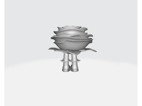 Valentine Rose Figurine Cute Romantic Flower Character Gift for Valentines Day Anniversary or Ho 3D Print Model
