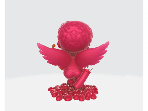 Cupid Statue Valentine Decor Cute Love Angel Figurine with Bow Romantic Gift for Couples Home Sh 3D Print Model