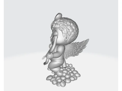 Cupid Statue Valentine Decor Cute Love Angel Figurine with Bow Romantic Gift for Couples Home Sh 3D Print Model