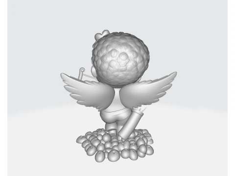 Cupid Statue Valentine Decor Cute Love Angel Figurine with Bow Romantic Gift for Couples Home Sh 3D Print Model