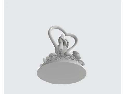 Casal rom&acirc;ntico escultura de cora&ccedil;&atilde;o 3D impresso bolo de casamento topper estatueta anivers&aacute;rio amor est&aacute;tua Modelo de Impressão 3D