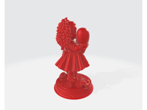 Valentine Girl Holding Heart Statue Romantic 3D Printed Valentine Decor Love Figurine 3D Print Model