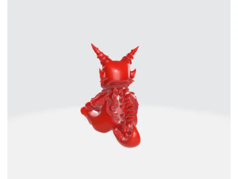Cute Devil Heart Figurine Valentines Day Gift 3D Printed Romantic Demon Sculpture Love Decor 3D Print Model