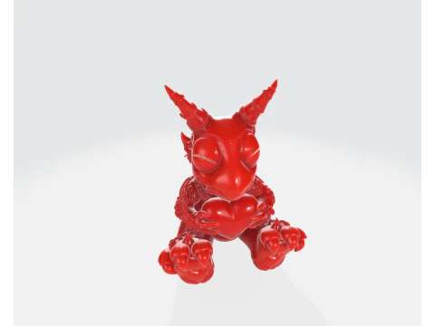 Cute Devil Heart Figurine Valentines Day Gift 3D Printed Romantic Demon Sculpture Love Decor 3D Print Model