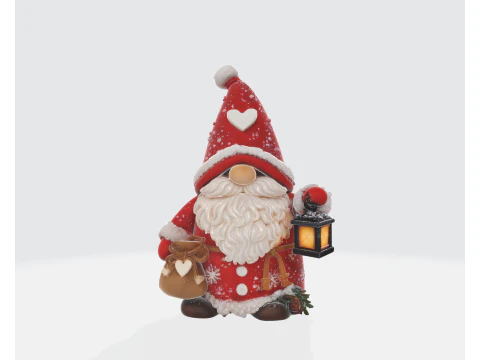 バレンタイン ノーム装飾 3D プリント ラブ ハート サンタ ノーム ランタン付き ロマンチックなバレンタインデー 3Dプリントモデル