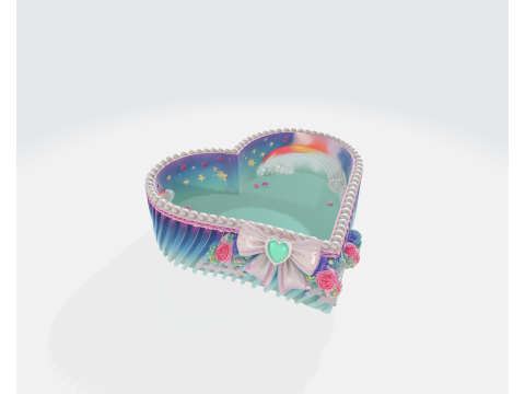 Heart Shaped Decorative Box Valentines Day Gift Cute Pastel Candy Style 3D Printed Keepsake C 3D Print Model