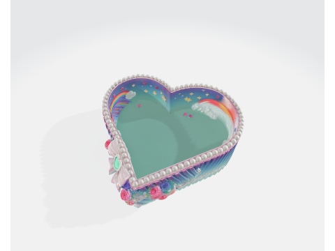 Heart Shaped Decorative Box Valentines Day Gift Cute Pastel Candy Style 3D Printed Keepsake C 3D Print Model