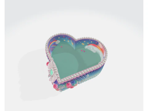 Bo&icirc;te d&eacute;corative en forme de c&oelig;ur, cadeau de saint-valentin, mignon, style bonbon pastel, souvenir imprim&eacute; en 3D C Modèles 3D en vedette