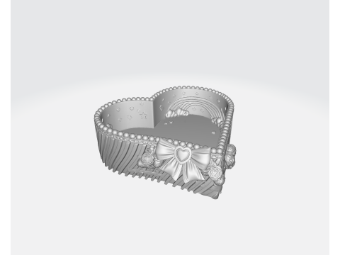 Heart Shaped Decorative Box Valentines Day Gift Cute Pastel Candy Style 3D Printed Keepsake C 3D Print Model