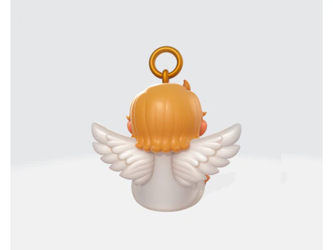 Cute Angel Baby Holding Heart 3D Printed Cherub Ornament Sweet Guardian Angel Decor Gift for Lov 3D Print Model