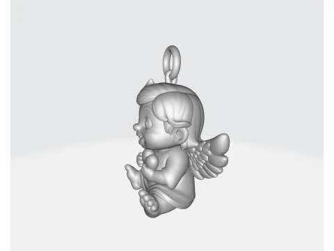 Cute Angel Baby Holding Heart 3D Printed Cherub Ornament Sweet Guardian Angel Decor Gift for Lov 3D Print Model