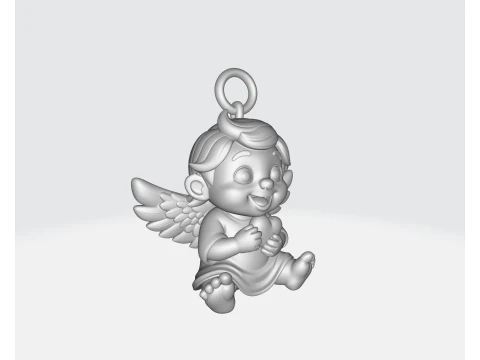 Cute Angel Baby Holding Heart 3D Printed Cherub Ornament Sweet Guardian Angel Decor Gift for Lov 3D Print Model