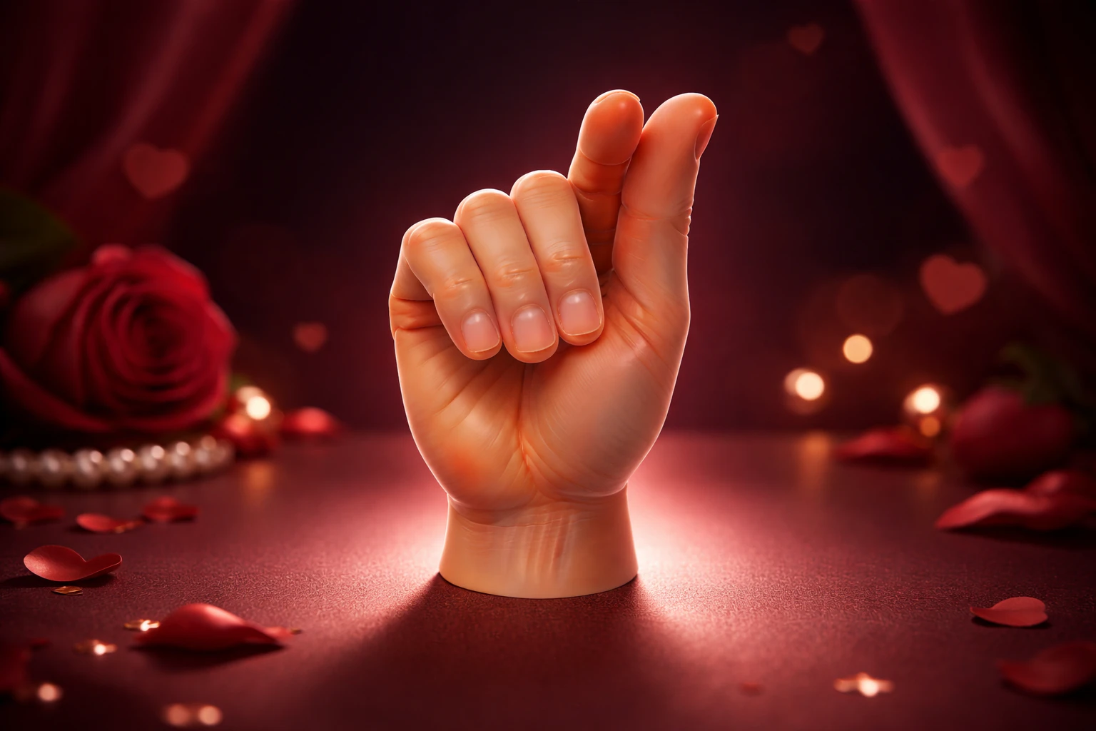 Finger Heart Hand Romantic 3D Printed Valentine Gift Modern Love Sculpture Cute Desk Decor for 3D Print Model .c4d .max .obj .3ds .fbx .stl .blend 