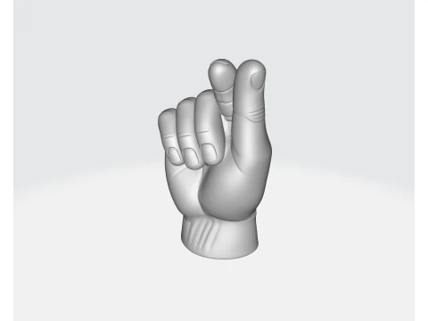 Finger Heart Hand Romantic 3D Printed Valentine Gift Modern Love Sculpture Cute Desk Decor for 3D Print Model