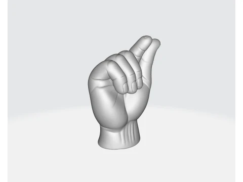 Finger Heart Hand Romantic 3D Printed Valentine Gift Modern Love Sculpture Cute Desk Decor for 3D Print Model