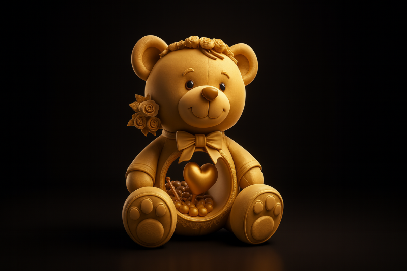Ours en peluche de la Saint-Valentin, ours d'amour mignon, d&eacute;coration de cadeau romantique, ours en forme de c&oelig;ur Modèles 3D en vedette .c4d .max .obj .3ds .fbx .stl .blend 