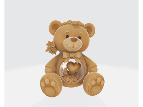 Ours en peluche de la Saint-Valentin, ours d'amour mignon, d&eacute;coration de cadeau romantique, ours en forme de c&oelig;ur Modèles 3D en vedette