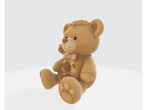 Ours en peluche de la Saint-Valentin, ours d'amour mignon, d&eacute;coration de cadeau romantique, ours en forme de c&oelig;ur Modèles 3D en vedette