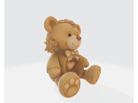 Ours en peluche de la Saint-Valentin, ours d'amour mignon, d&eacute;coration de cadeau romantique, ours en forme de c&oelig;ur Modèles 3D en vedette