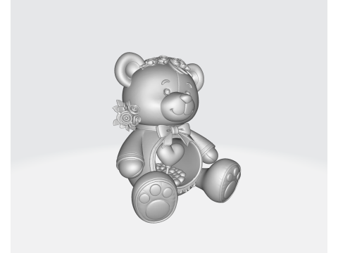 Ours en peluche de la Saint-Valentin, ours d'amour mignon, d&eacute;coration de cadeau romantique, ours en forme de c&oelig;ur Modèles 3D en vedette