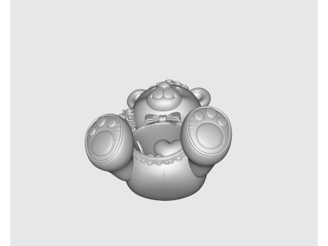 Ours en peluche de la Saint-Valentin, ours d'amour mignon, d&eacute;coration de cadeau romantique, ours en forme de c&oelig;ur Modèles 3D en vedette