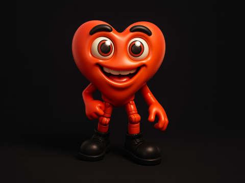 Hadiah Hari Kasih Sayang Karakter Hati Lucu Patung Cinta Menggemaskan untuk Meja Dekorasi Rumah atau Romantis Model Cetak 3D