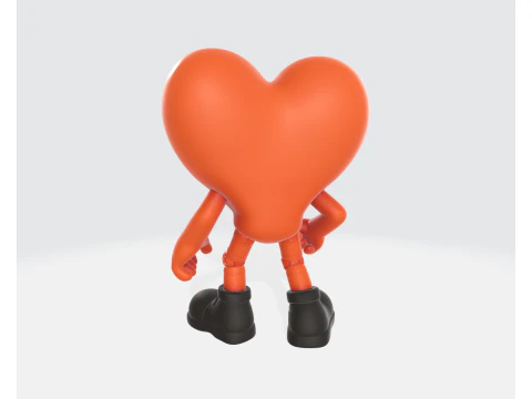 Cute Heart Character Valentines Day Gift Adorable Love Figurine for Home Decor Desk or Romant 3D Print Model
