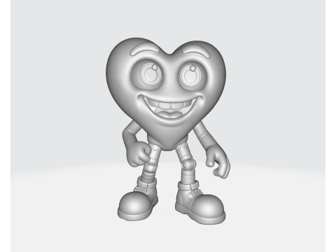 Cute Heart Character Valentines Day Gift Adorable Love Figurine for Home Decor Desk or Romant 3D Print Model
