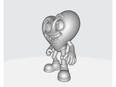 Cute Heart Character Valentines Day Gift Adorable Love Figurine for Home Decor Desk or Romant 3D Print Model
